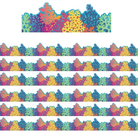 Eureka Seas the Day Colorful Coral Reef Extra Wide Die-Cut Deco Trim, 72PK 846357